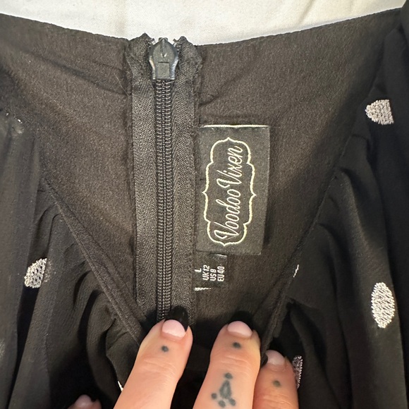 Voodoo Vixen | CURVE DOTTY POLKA DOT FLARED DRESS - Picture 5 of 5